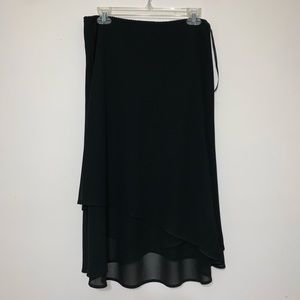 Connected Apparel Black Slit Skirt